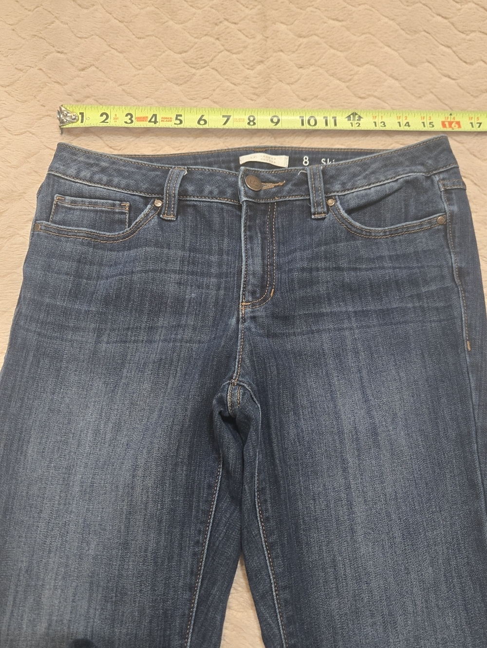 LC Lauren Conrad Dark Wash Skinny Straight Leg Jeans, Size 8 - Picture 3 of 7